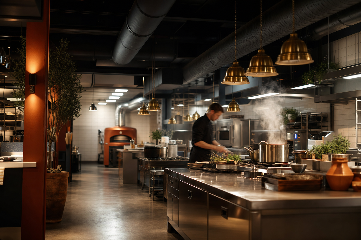 FoodBuildings Eindhoven — productiekeuken aan de Generaal Dibbetslaan met stoom en RVS-werkbladen